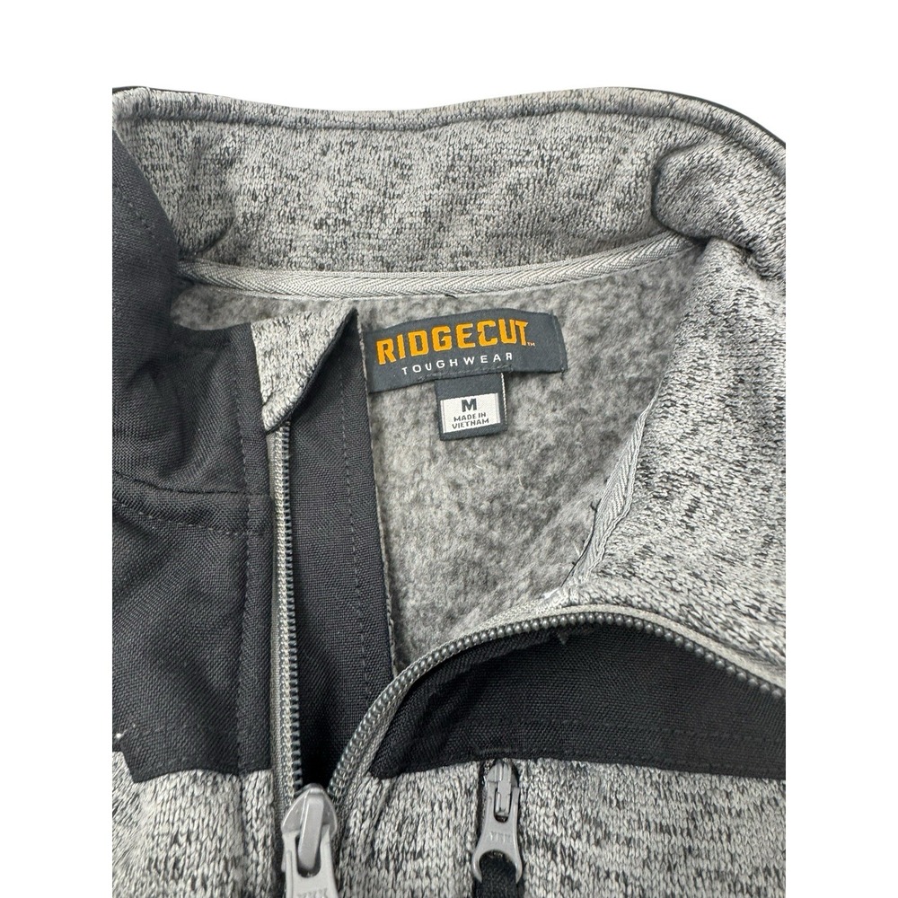 Ridgecut🔥 Toughwear 🤑Gray Color Block  Gorpcore Utility Full Zip Vest Jacket M - Picture 5 of 6